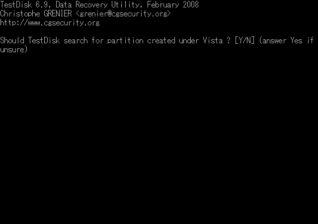 TestDisk - Partition created under Vista ?