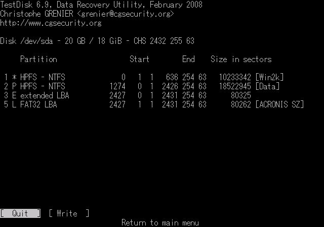 testdisk step by step